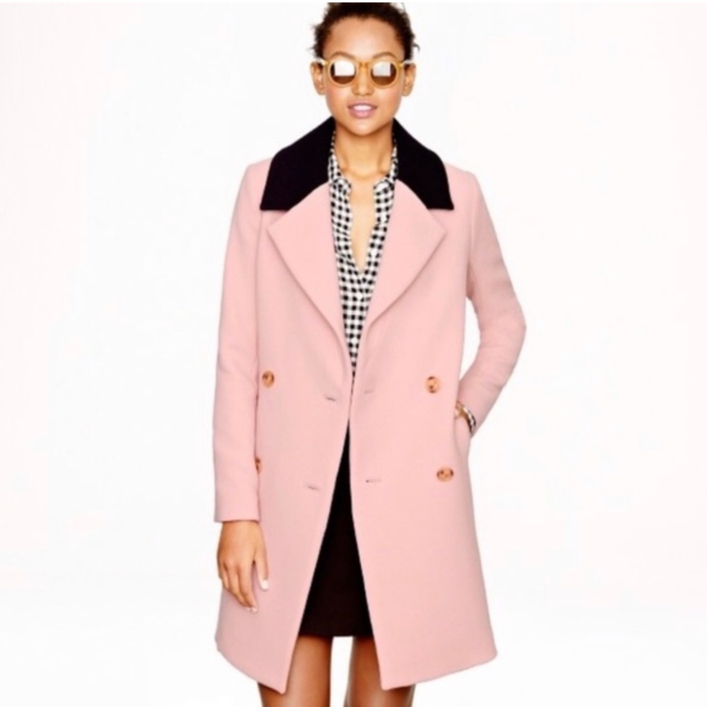 J. Crew Pink Double-Breasted Coat